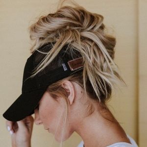 Black Messy Bun Baseball Cap